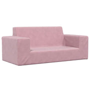 Kinderbank 2-zits pluche roze 84x38x34 cm