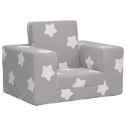 Kinderslaapbank pluche lichtgrijs sterren 52x38x34 cm