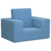 Children's sofa bed, soft plush blue
