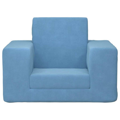Kinderslaapbank zacht pluche blauw