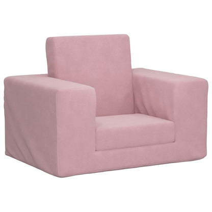 Kinderslaapbank zacht pluche roze