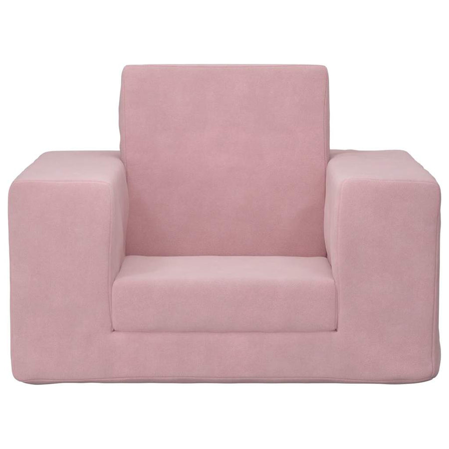 Kinderslaapbank zacht pluche roze