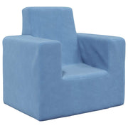 Kinderbank pluche blauw 52x38x50 cm