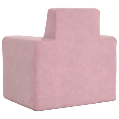Kinderbank zacht pluche roze