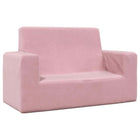 Kinderbank 2-zits roze pluche 84x38x50 cm