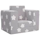 Kinderslaapbank lichtgrijs sterren pluche 52x38x42 cm