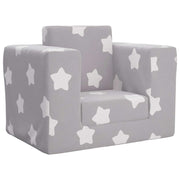 Kinderslaapbank lichtgrijs sterren pluche 52x38x42 cm