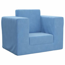 Kinderslaapbank zacht pluche blauw