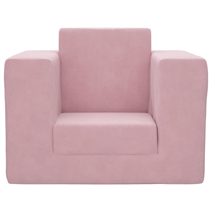 Kinderslaapbank zacht pluche roze