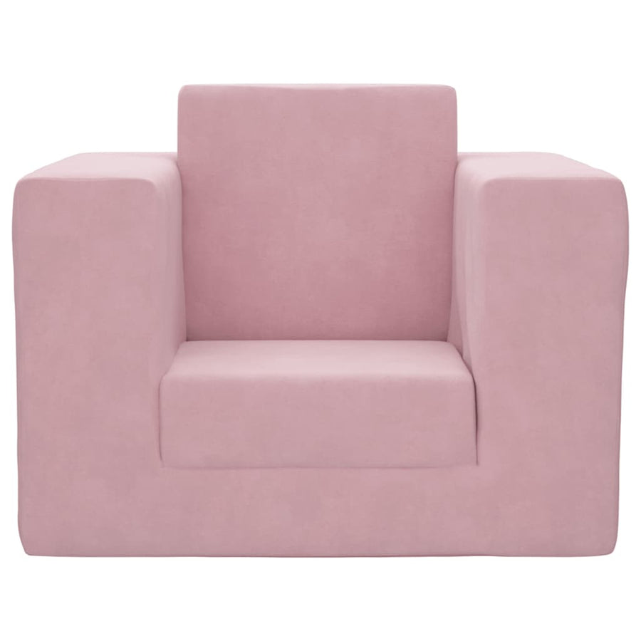 Kinderslaapbank zacht pluche roze