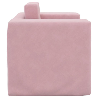 Kinderslaapbank zacht pluche roze