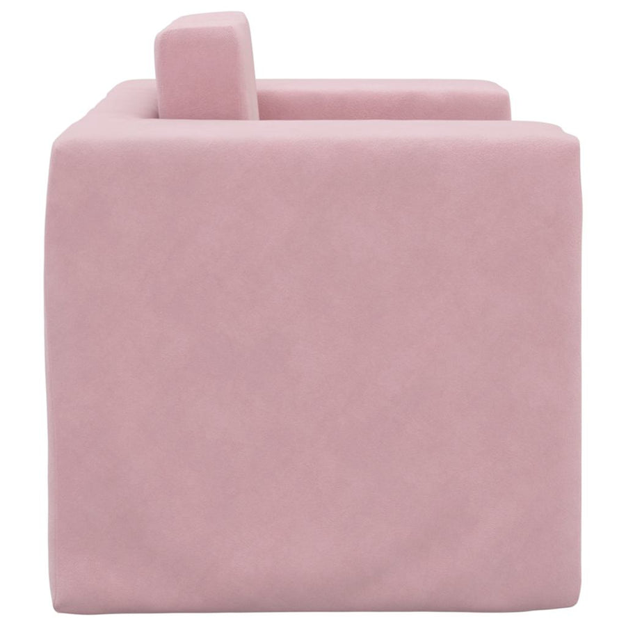 Kinderslaapbank zacht pluche roze