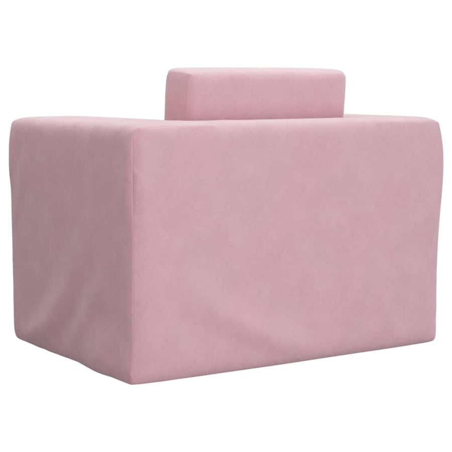Kinderslaapbank zacht pluche roze