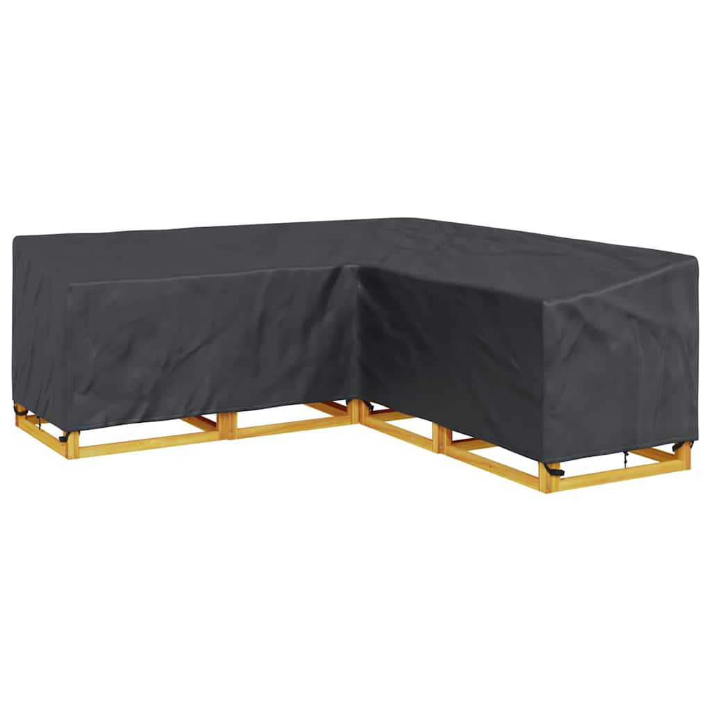 Hoes voor tuinmeubelen Zwart 220 x 220 x 80 cm 210D Oxford Stof