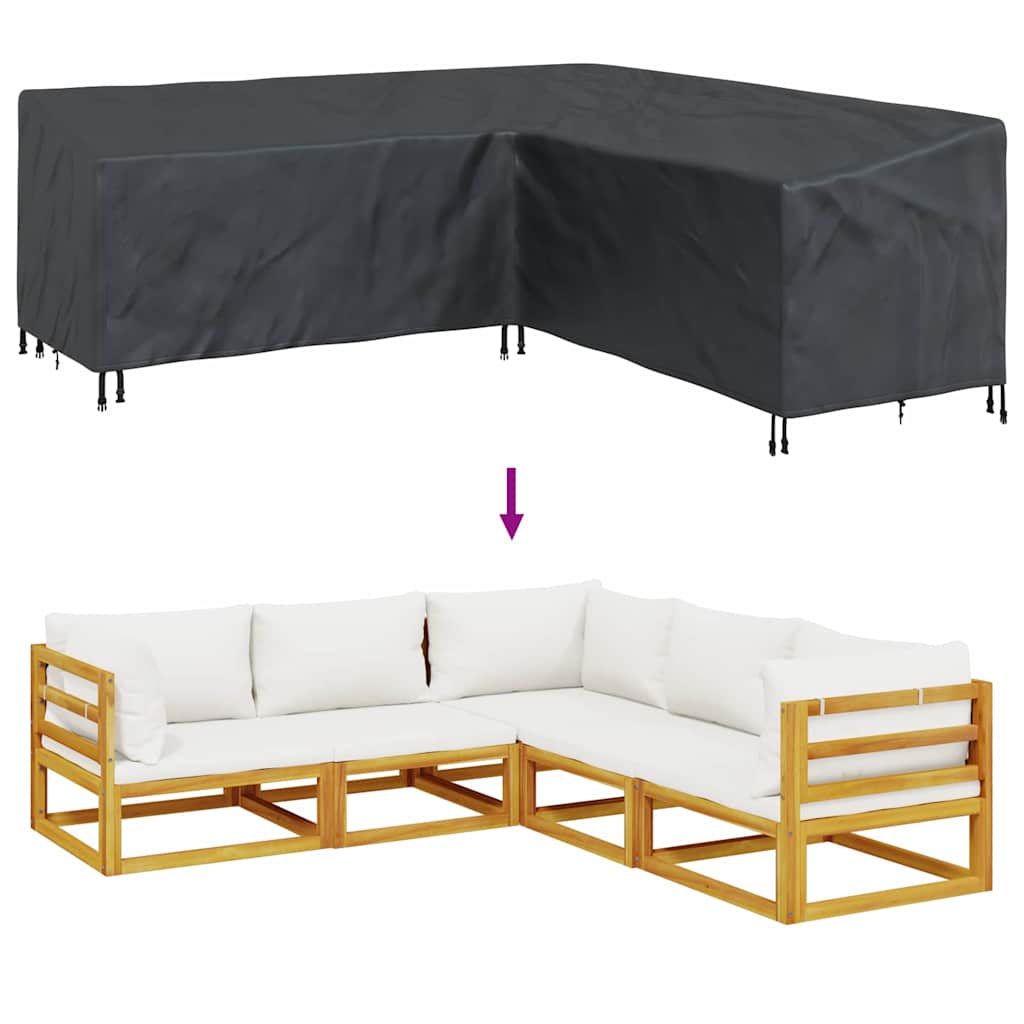 Hoes voor tuinmeubelen Zwart 235 x 235 x 80 cm 600D Oxford Stof