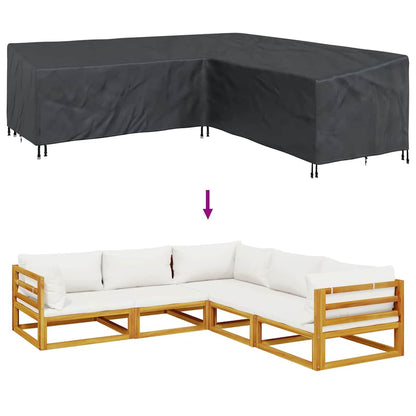 Hoes voor tuinmeubelen Zwart 255 x 255 x 80 cm 600D Oxford Stof