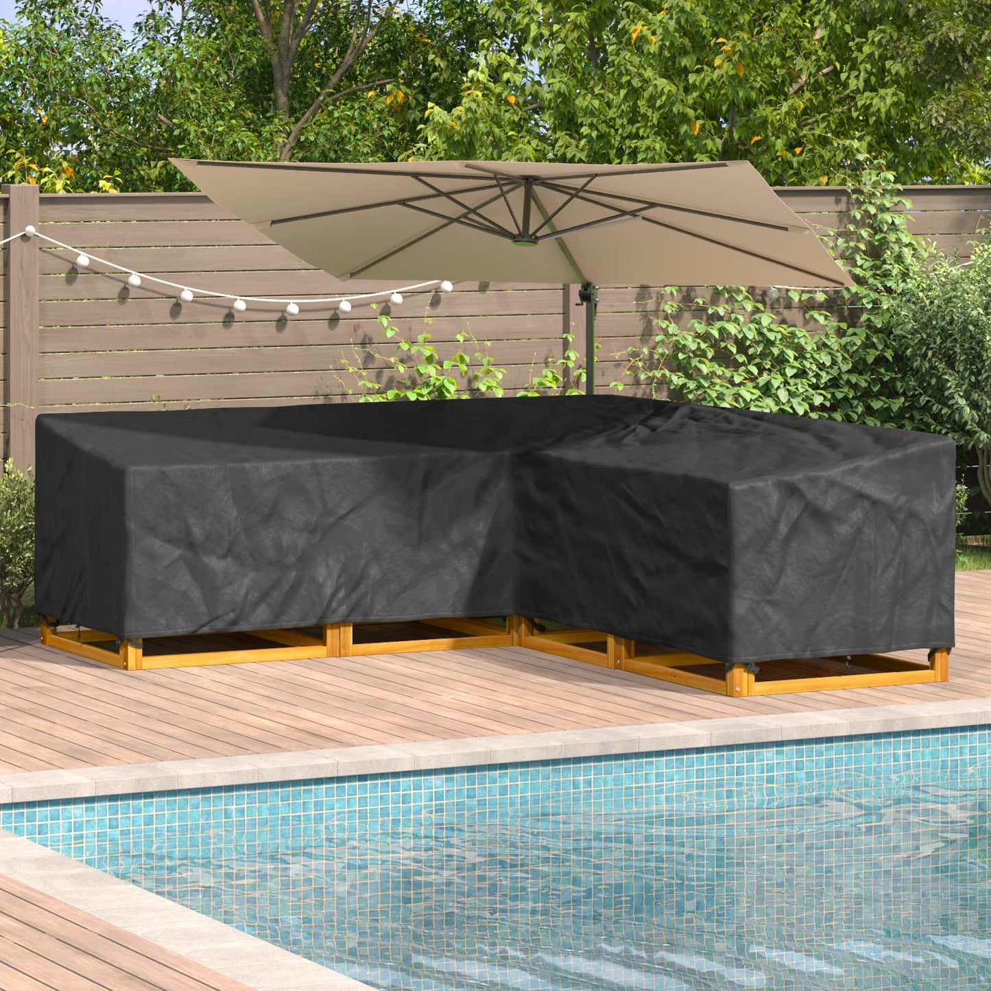 Meubelhoes Zwart 270 x 270 x 80 cm 600D Oxford Stof