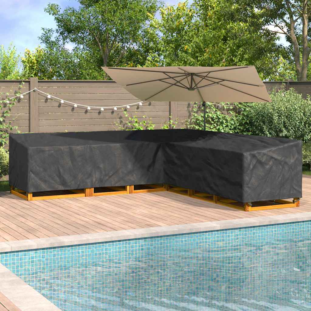 Hoes voor tuinmeubelen Zwart 300 x 300 x 80 cm 600D Oxford Stof