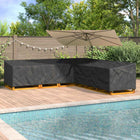 Tuinmeubelhoes L-vormig 325x325x80 cm zwart