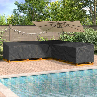 Hoes voor tuinmeubelen Zwart 325 x 325 x 80 cm 210D Oxford Stof