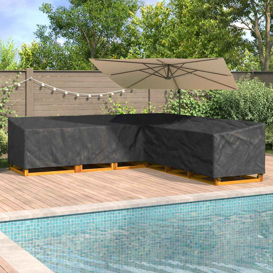Hoes voor tuinmeubelen Zwart 325 x 325 x 80 cm 600D Oxford Stof