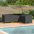 Tuinmeubelhoes L-vorm 250x180x80 cm zwart 210D Oxford