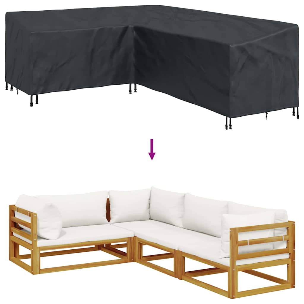 Hoes voor tuinmeubelen Zwart 250 x 180 x 80 cm 210D Oxford Stof
