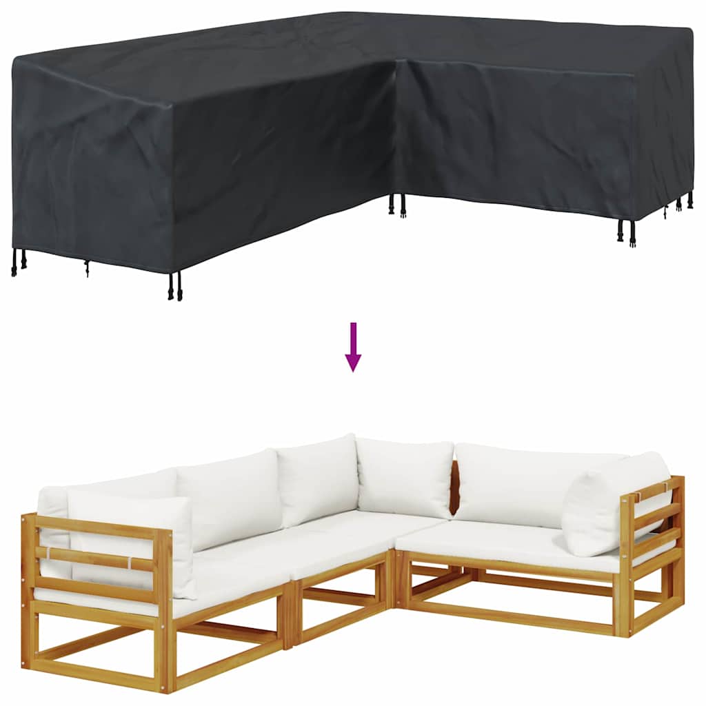 Hoes voor tuinmeubelen Zwart 260 x 210 x 80 cm 210D Oxford Stof