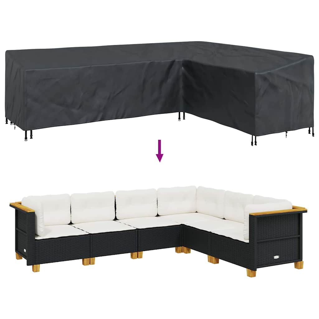 Buitenmeubelhoes Zwart 286 x 222 x 80 cm 420D stof