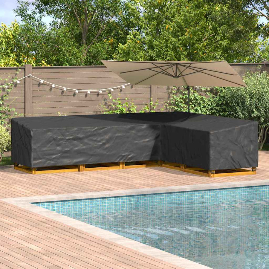 Hoes voor tuinmeubelen Zwart 355 x 275 x 80 cm 420D Oxford Stof