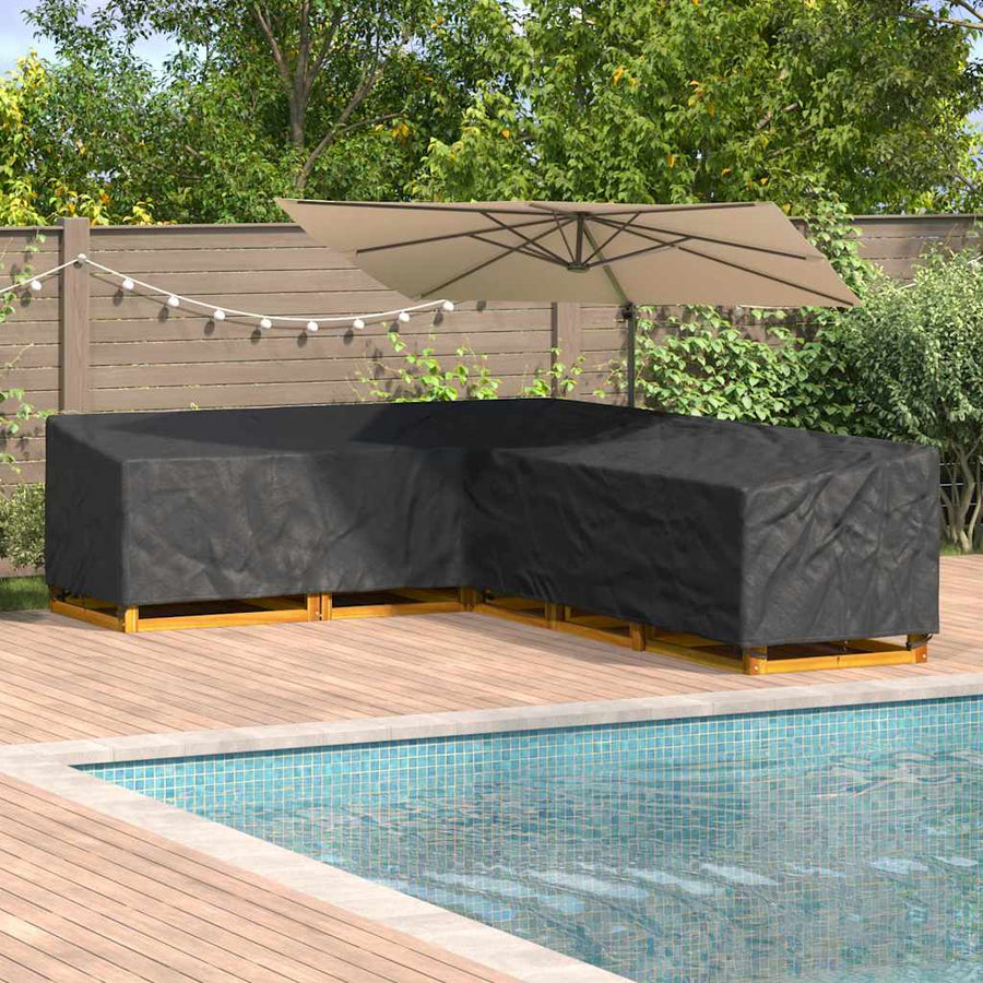Hoes voor tuinmeubelen Zwart 355 x 275 x 80 cm 210D Oxford Stof