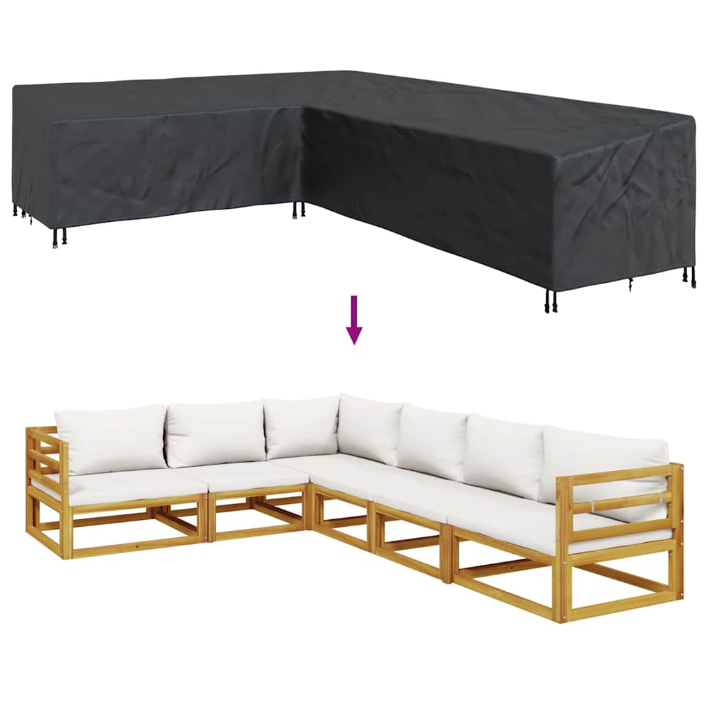 Hoes voor tuinmeubelen Zwart 355 x 275 x 80 cm 210D Oxford Stof