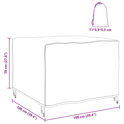Hoes voor tuinmeubelen Zwart 100 x 100 x 70 cm 420D