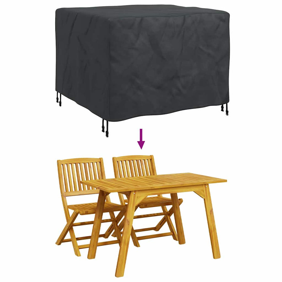 Hoes voor tuinmeubelen Zwart 113 x 113 x 73 cm 210D