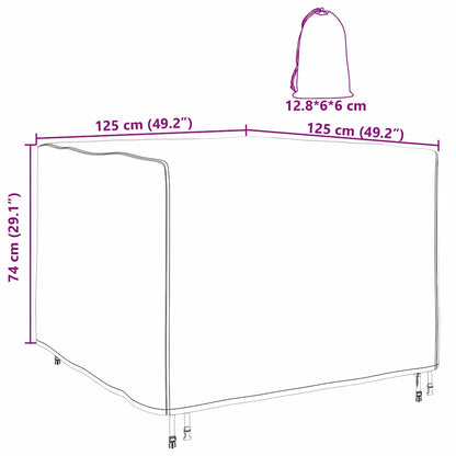 Buitenmeubelhoes Zwart 125 x 125 x 74 cm 600D stof