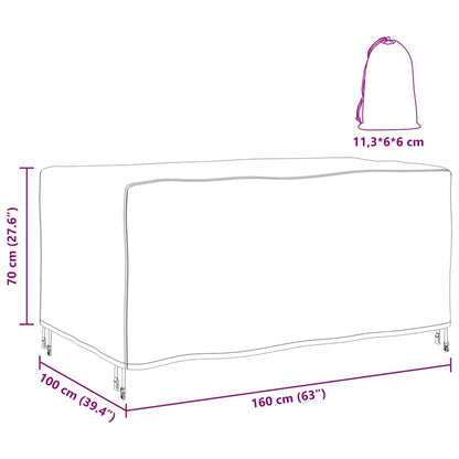 Hoes voor tuinmeubelen Zwart 160 x 100 x 70 cm 210D
