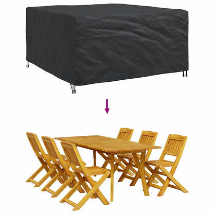 Hoes voor tuinmeubelen Zwart 180 x 190 x 85 cm 600D
