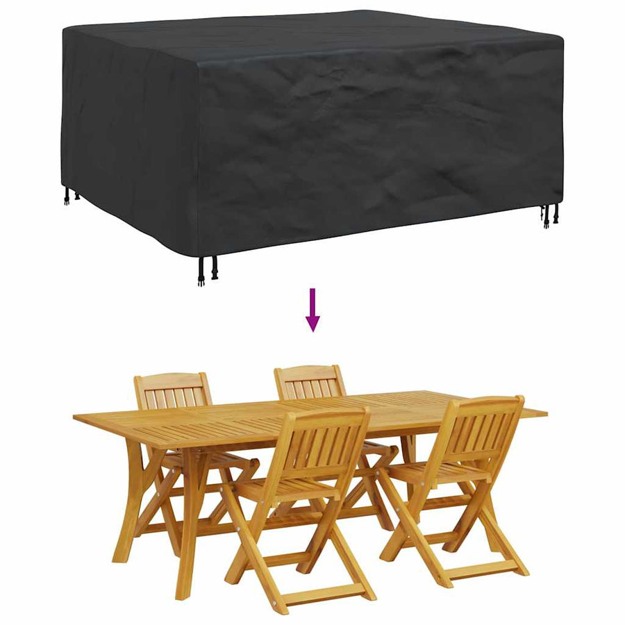 Hoes voor tuinmeubelen Zwart 200 x 165 x 80 cm 210D