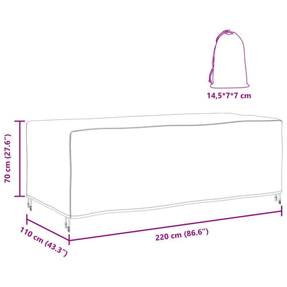 Hoes voor tuinmeubelen Zwart 220 x 110 x 70 cm 420D