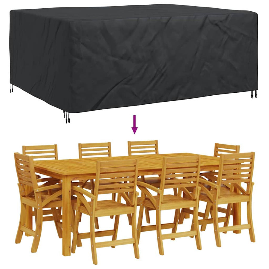 Hoes voor tuinmeubelen Zwart 220 x 190 x 85 cm 420D