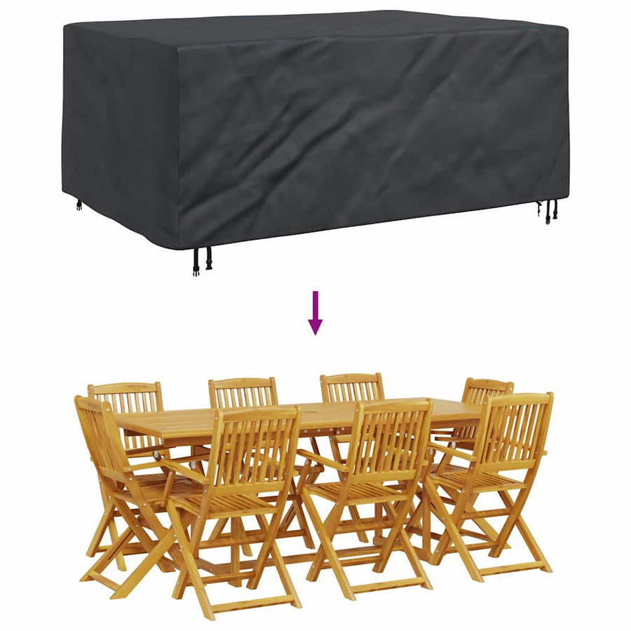 Hoes voor tuinmeubelen Zwart 230 x 165 x 80 cm 210D