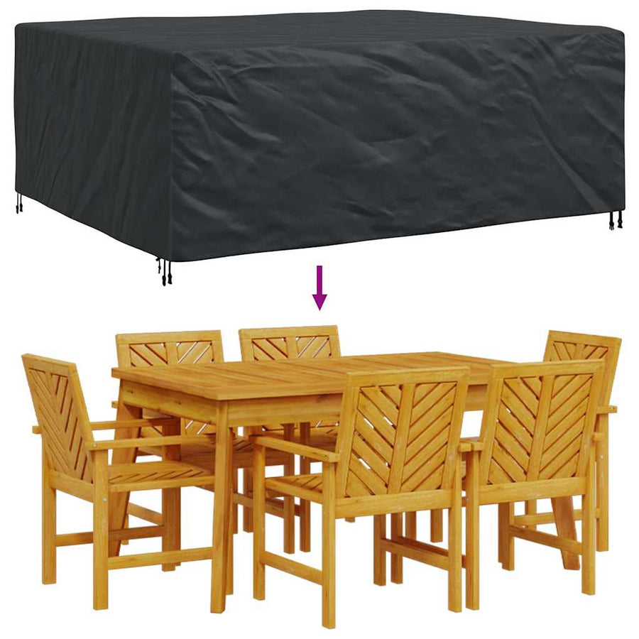 Hoes voor tuinmeubelen Zwart 250 x 210 x 70 cm 600D