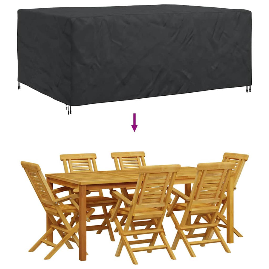Hoes voor tuinmeubelen Zwart 280 x 204 x 106 cm 600D