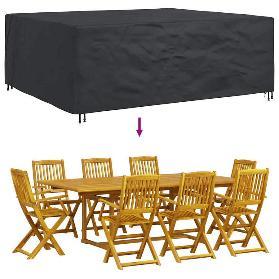 Hoes voor tuinmeubelen Zwart 300 x 250 x 70 cm 210D