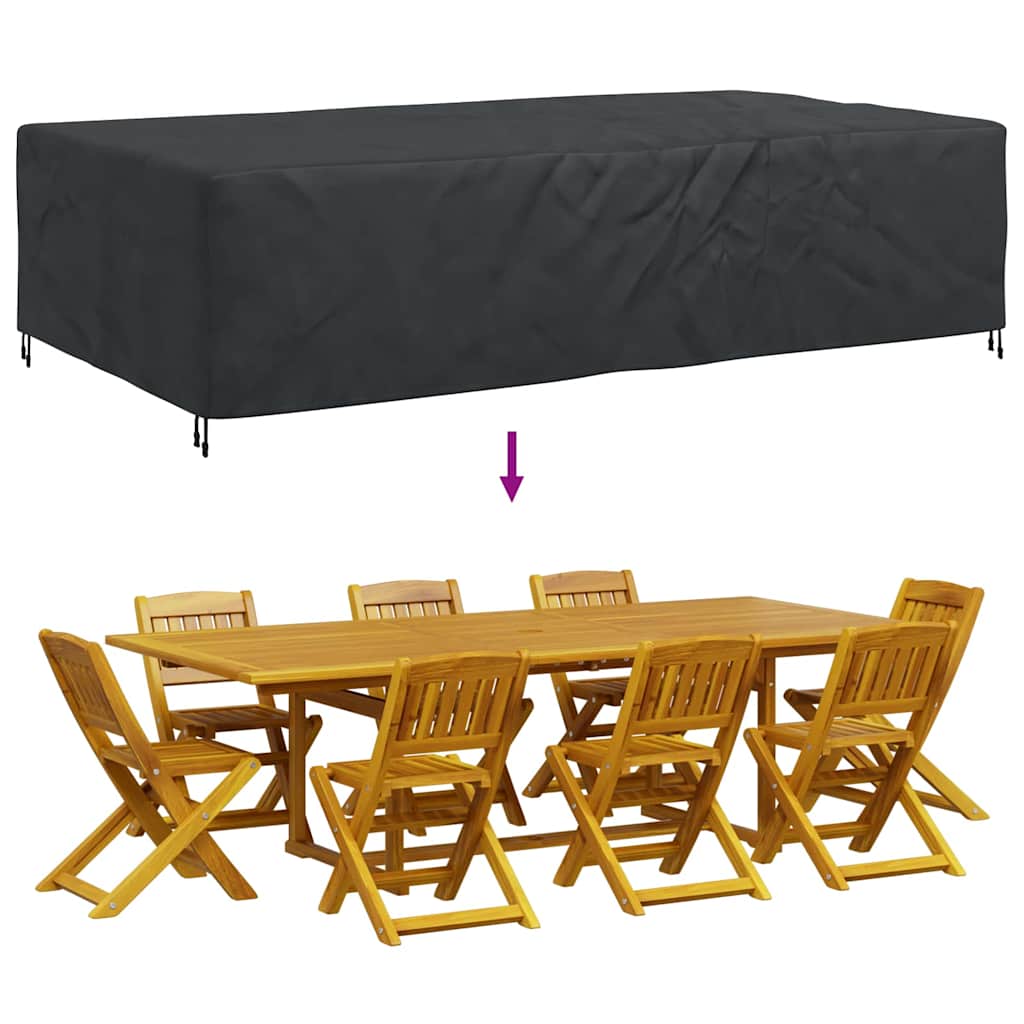 Hoes voor tuinmeubelen Zwart 305 x 190 x 85 cm 600D