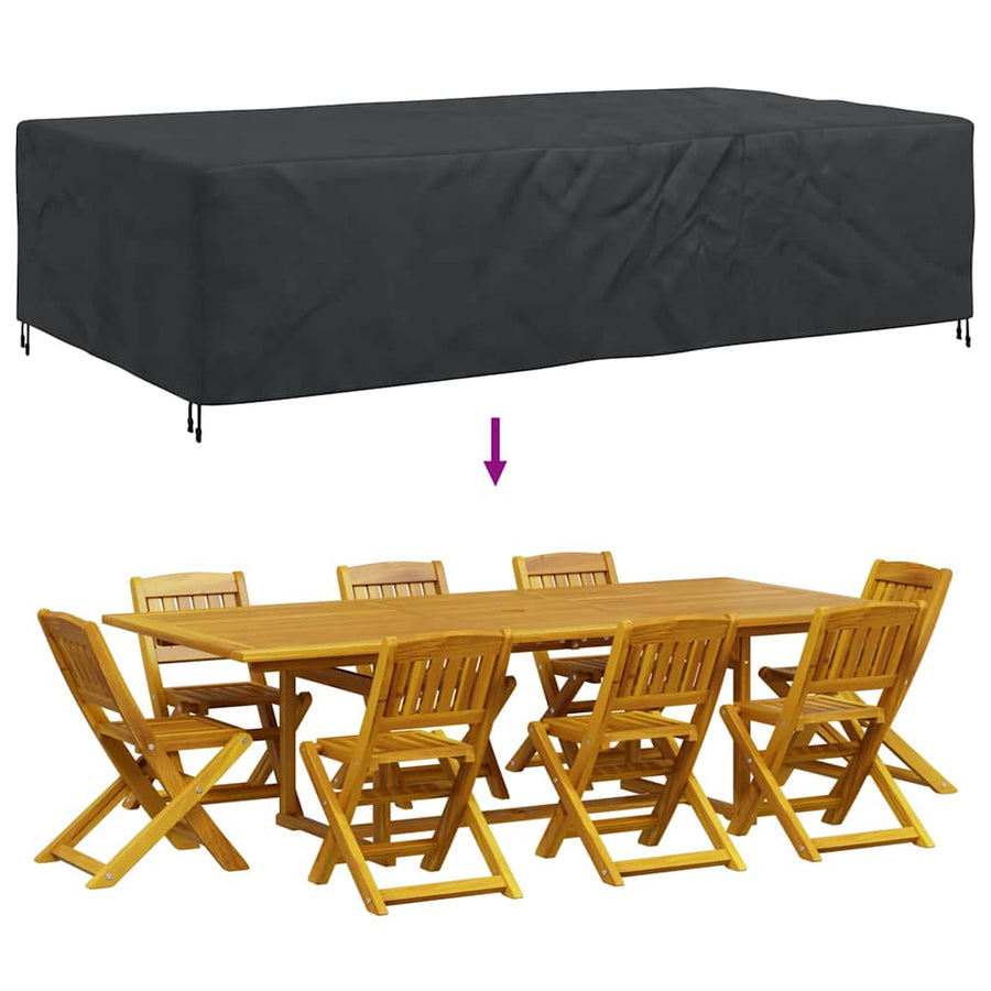 Hoes voor tuinmeubelen Zwart 315 x 180 x 74 cm 420D
