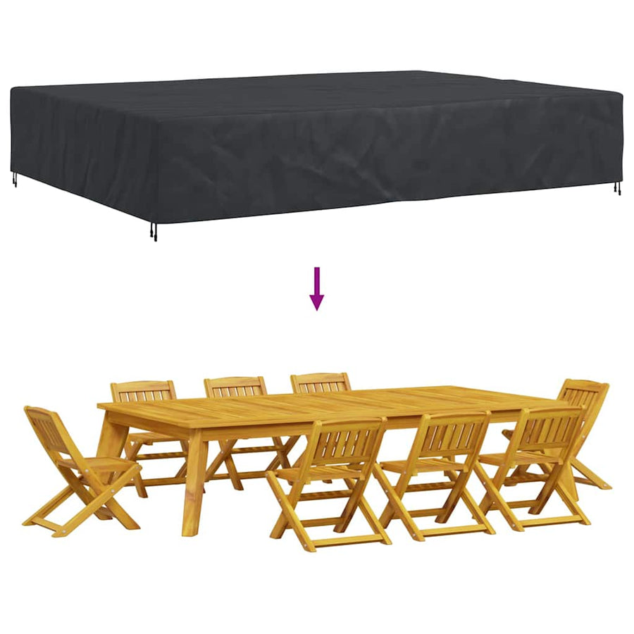Hoes voor tuinmeubelen Zwart 400 x 300 x 70 cm 210D