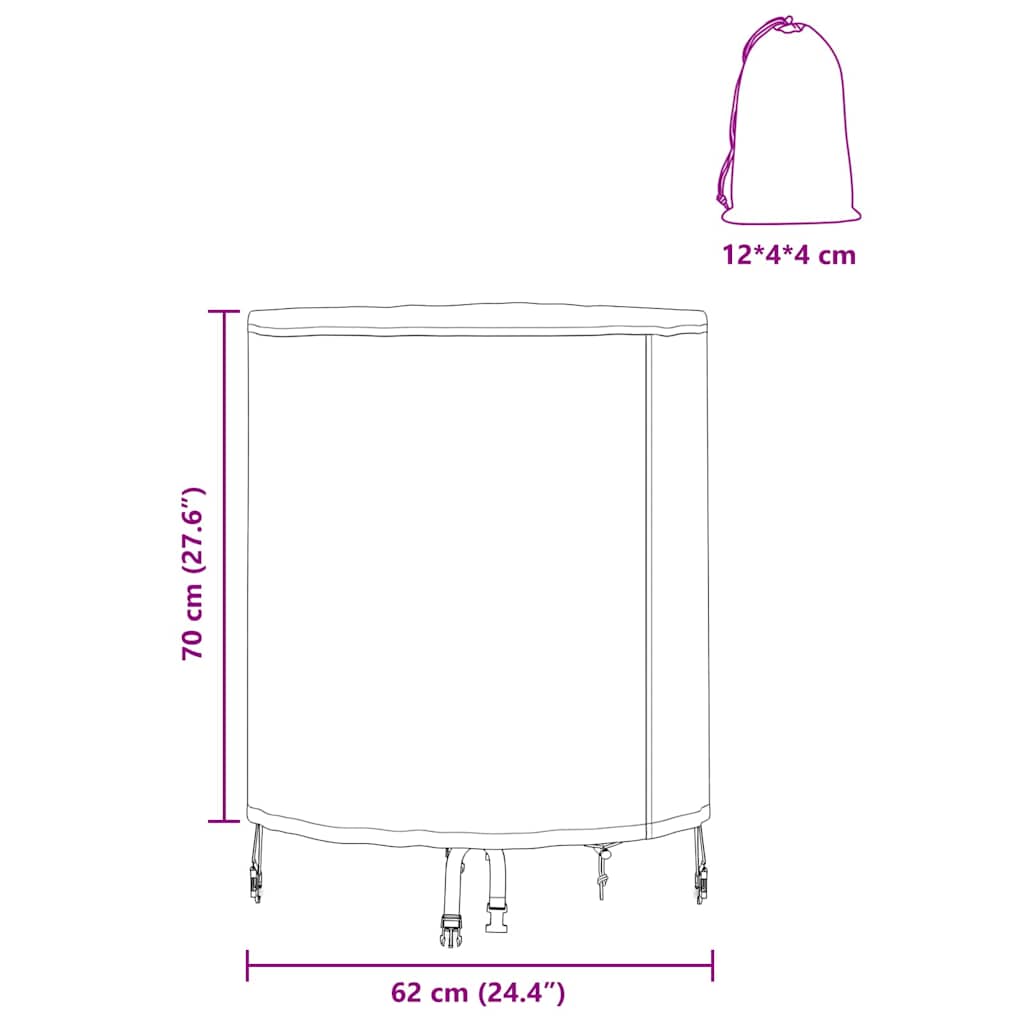 Hoes voor tuinmeubelen 62 x 62 x 70 cm 210D Oxford Stof