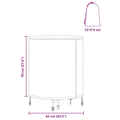 Hoes voor tuinmeubelen 62 x 62 x 70 cm 210D Oxford Stof