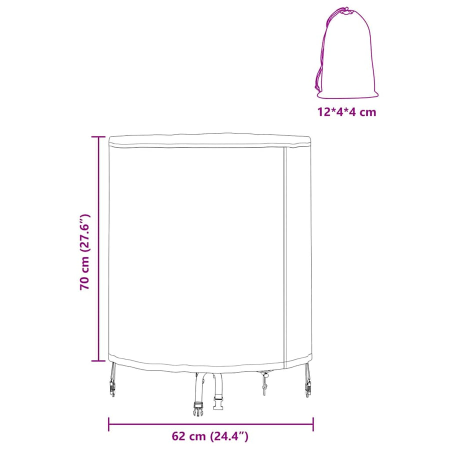 Hoes voor tuinmeubelen 62 x 62 x 70 cm 420D Oxford Stof